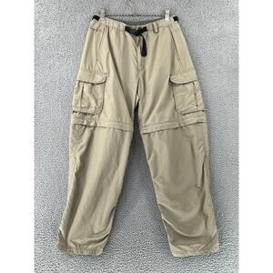 REI Convertible Cargo Pants Mens M 30 Beige Khaki Belted‎ Nylon Hiking Outdoors